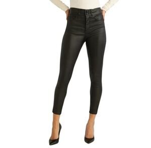 NEW SOFIA JEANS Lift & Sculpt Skinny Super High Rise Faux Leather Pants Black 0